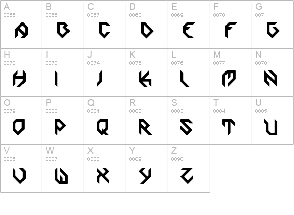 Zoomgroove uppercase A-Z preview