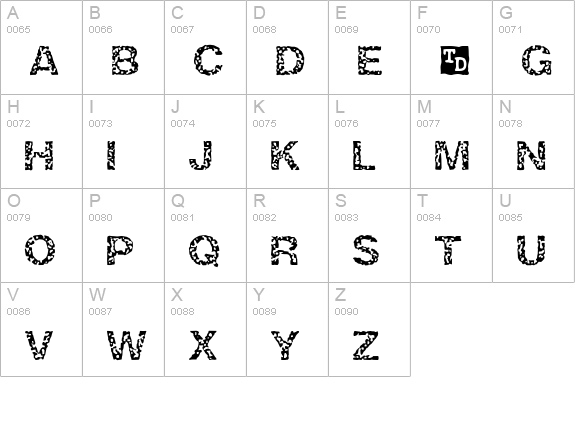 ZRex Trial Version uppercase A-Z preview