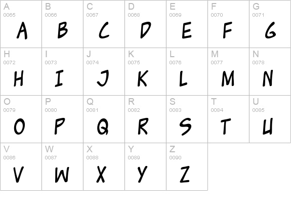 Zud Juice uppercase A-Z preview