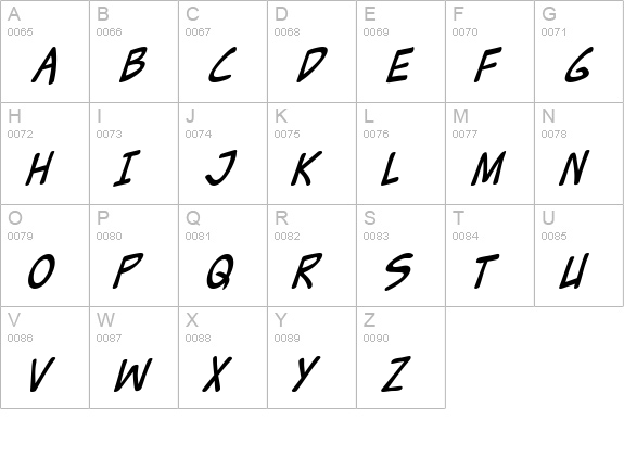 Zud Juice Italic uppercase A-Z preview