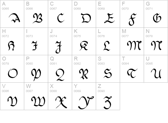 Zumbelsburg Bold uppercase A-Z preview