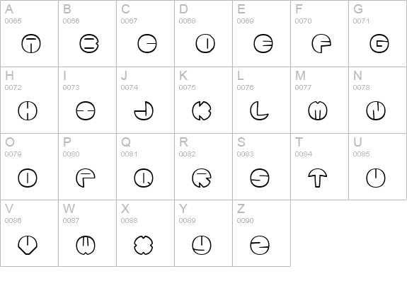 Zurklez Outline (BRK) uppercase A-Z preview