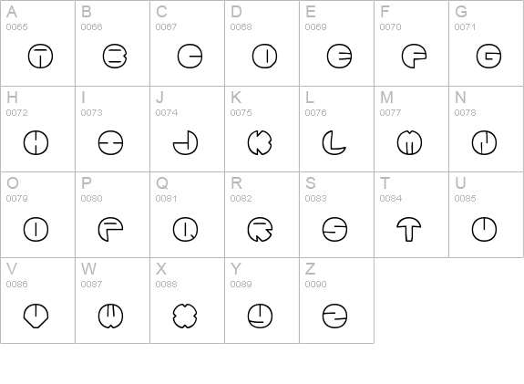 Zurklez Outline BRK uppercase A-Z preview