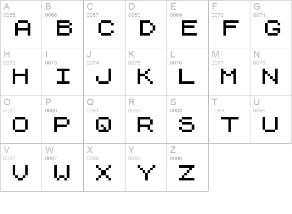 ZX81 uppercase A-Z preview
