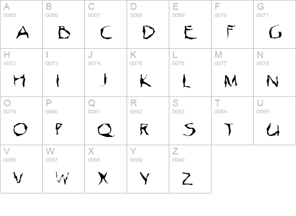 Zyankali uppercase A-Z preview
