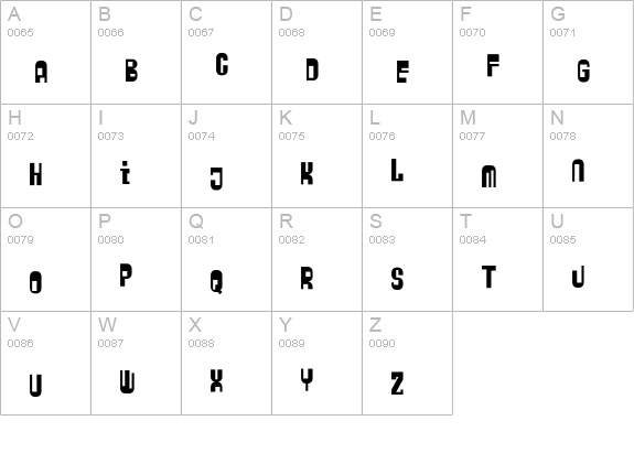 ZyberBob uppercase A-Z preview