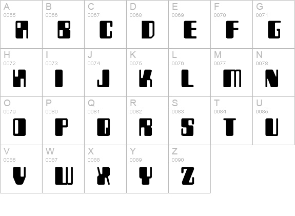 Zyborgs uppercase A-Z preview