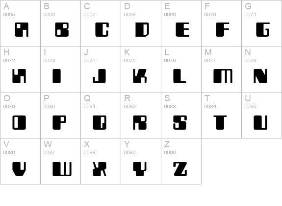 Zyborgs Expanded uppercase A-Z preview