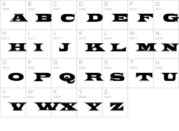 ZyklopInline uppercase A-Z preview