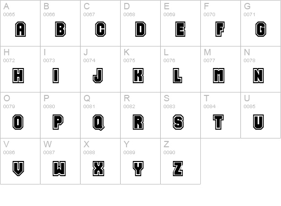 Zylinder uppercase A-Z preview