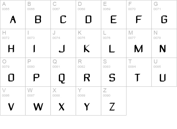 Zyphyte uppercase A-Z preview