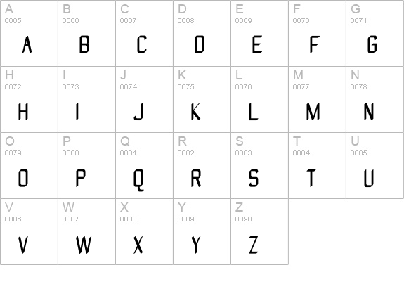 ZyphyteCondense uppercase A-Z preview