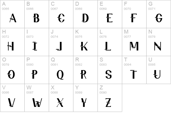 ZZZ Top uppercase A-Z preview