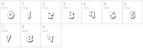 #44 Font Shadow numbers 0-9 preview
