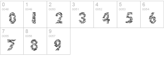 101! Zebra Print numbers 0-9 preview