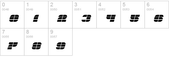 104-Oblique numbers 0-9 preview