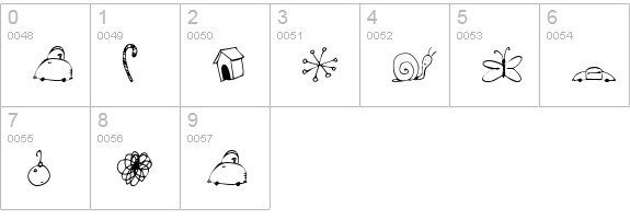 2Peas DW Dingbats numbers 0-9 preview