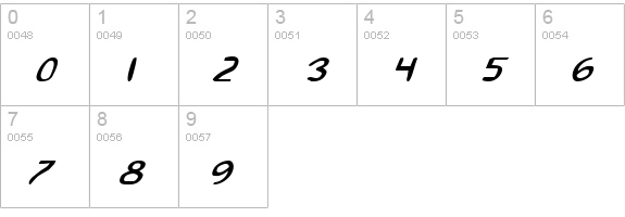 2Toon2 Italic numbers 0-9 preview