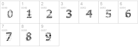 3D Noise numbers 0-9 preview