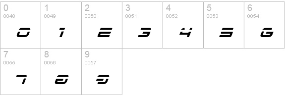 4114 Blaster Laser Italic numbers 0-9 preview