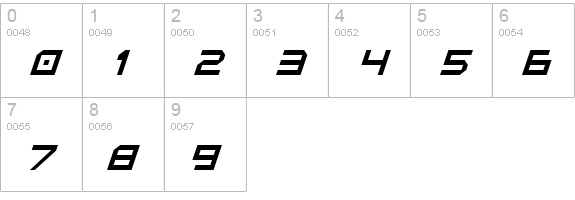 5th Agent Italic numbers 0-9 preview