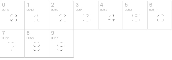 6x7oct Alternate ExtraLight numbers 0-9 preview