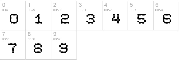 6x7oct Black numbers 0-9 preview