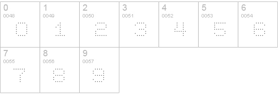 6x7oct ExtraLight numbers 0-9 preview