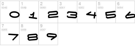 7 days fat rotated numbers 0-9 preview