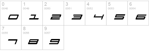 911 Porscha Italic numbers 0-9 preview