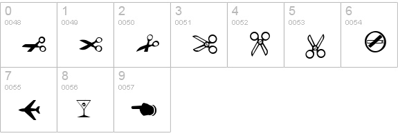 A&L Dingbats 1 Normal numbers 0-9 preview