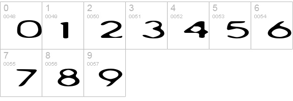 AchillesBlurLight-Extended numbers 0-9 preview