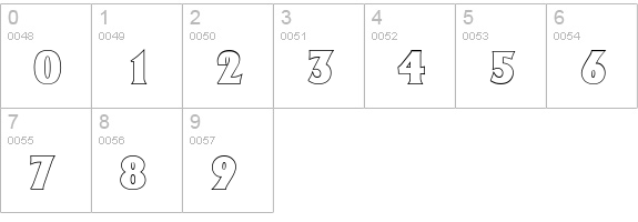 AdelonOutline-Heavy-Regular numbers 0-9 preview