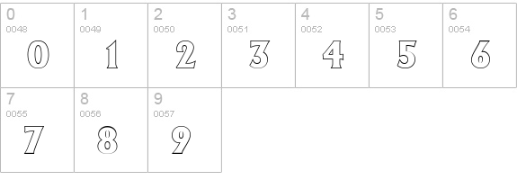 AdelonOutline-Xbold-Regular numbers 0-9 preview