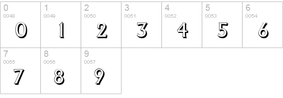 AdelonShadow-Regular numbers 0-9 preview