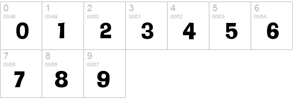AdSix Normal numbers 0-9 preview