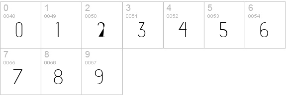 advent Extra Light numbers 0-9 preview