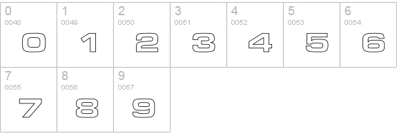 Aero Extended Hollow numbers 0-9 preview