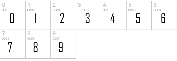 Agency FB numbers 0-9 preview