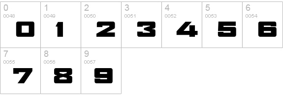 AgencyFB-BlackExtended numbers 0-9 preview