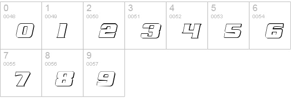 Air Millhouse Outline numbers 0-9 preview