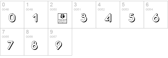 Akaju Outline numbers 0-9 preview