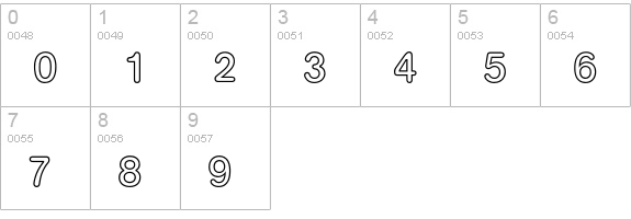 Akzidenz-Grotesk Rounded Medium Outline numbers 0-9 preview