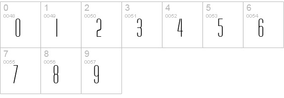 Aldous Vertical numbers 0-9 preview
