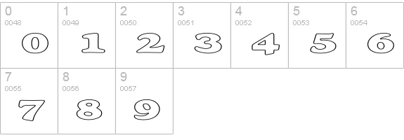 Alfredo Heavy Hollow Expanded numbers 0-9 preview