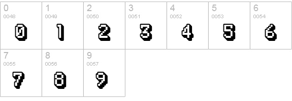 Algol IX numbers 0-9 preview