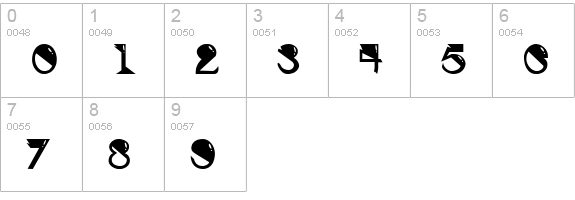 Alien Bold numbers 0-9 preview