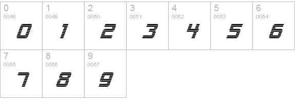 Alien Encounters Italic numbers 0-9 preview