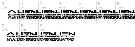 Alien Resurrection numbers 0-9 preview