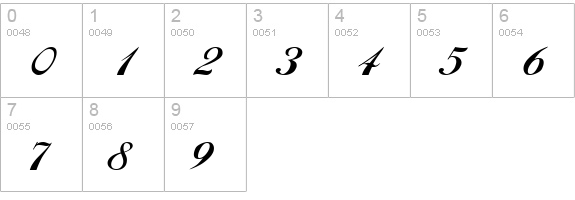 Alison Regular numbers 0-9 preview